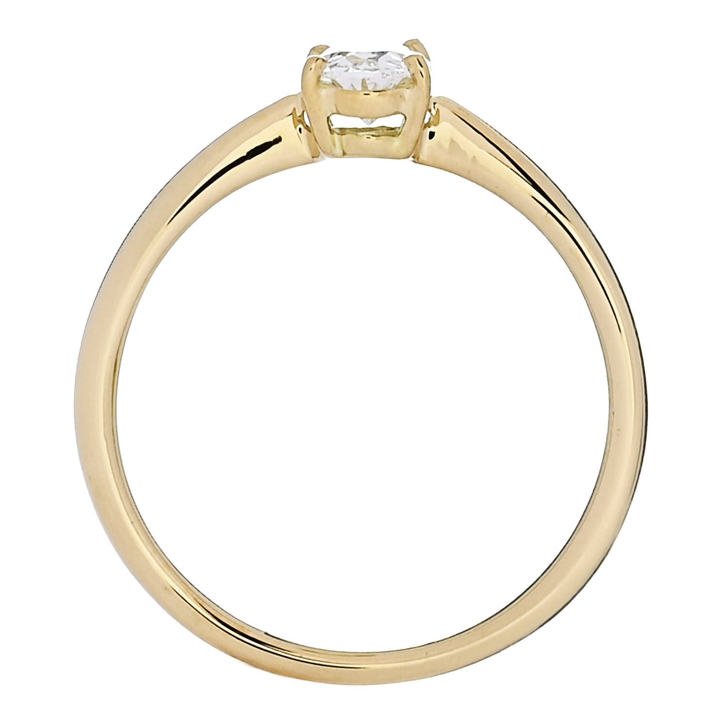 18K Yellow Gold Diamond .51ct Oval Cut Solitaire Engagement Ring  52 6