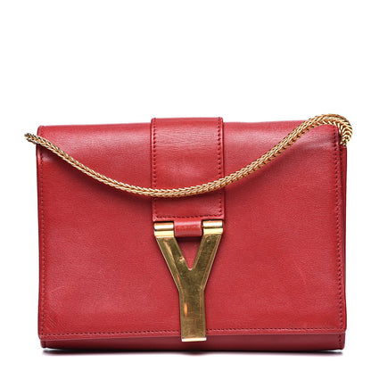 Saint Laurent Calfskin Classic Y Ligne Chain Wallet Red 1 of 16