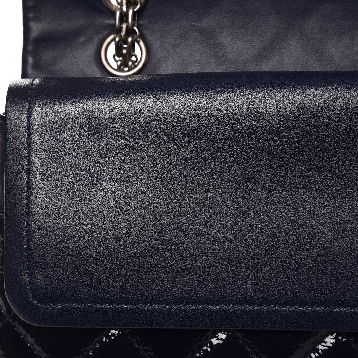 Chanel Distressed Patent Quilted 2.55 Reissue 227 Flap Dark Blue 9 of 10