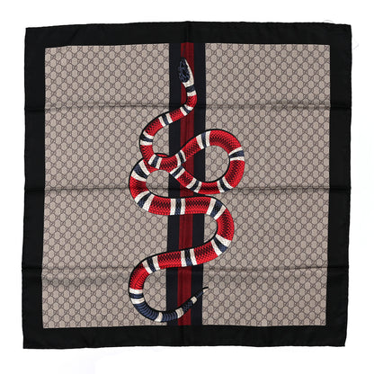 Gucci Silk Monogram Kingsnake Square Scarf Black Multicolor 1 of 3