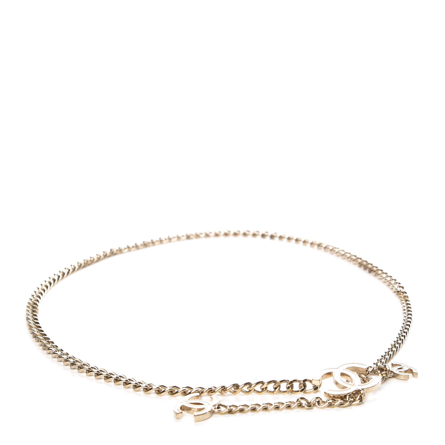 Enamel CC Ceinture Fantai Adjustable Belt Gold White