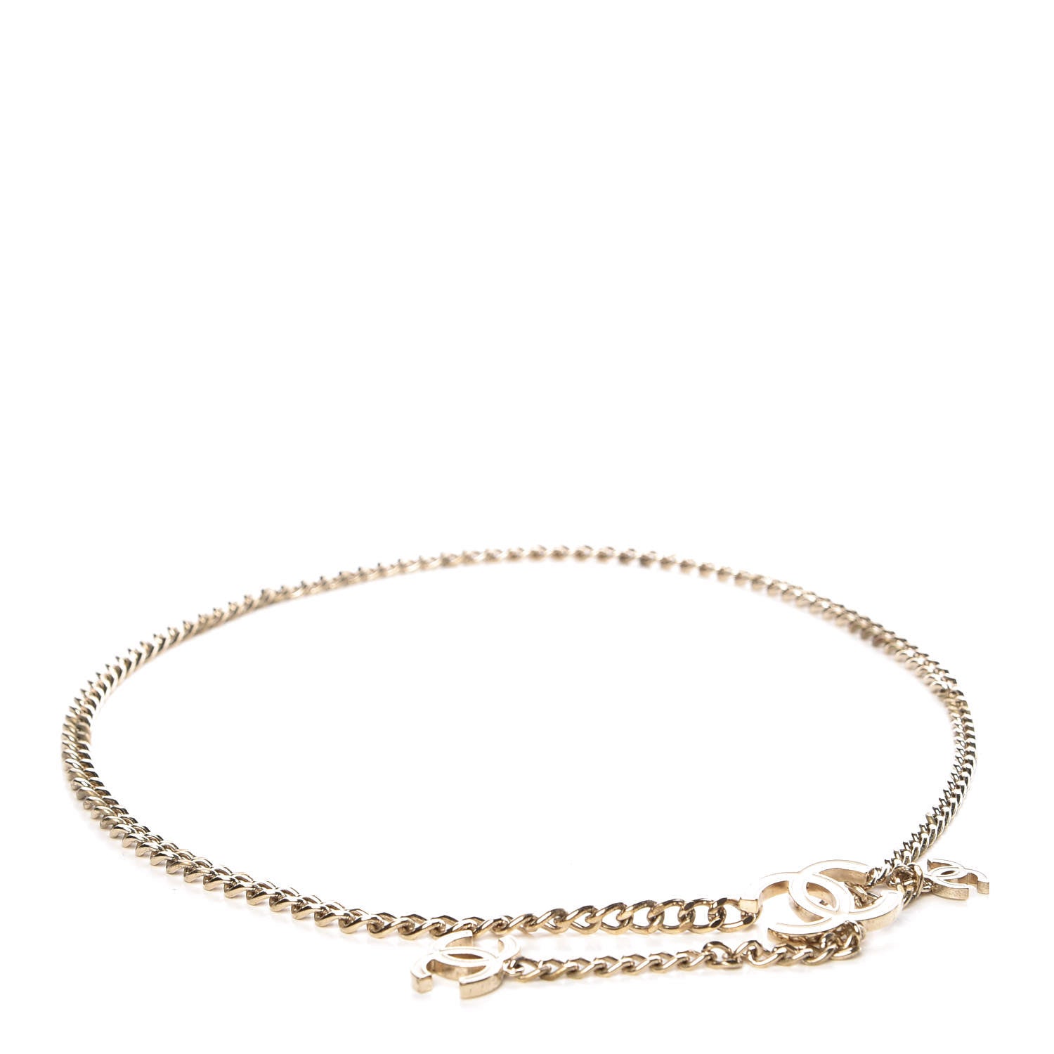 Chanel Enamel CC Ceinture Fantai Adjustable Belt Gold White 1 of 6