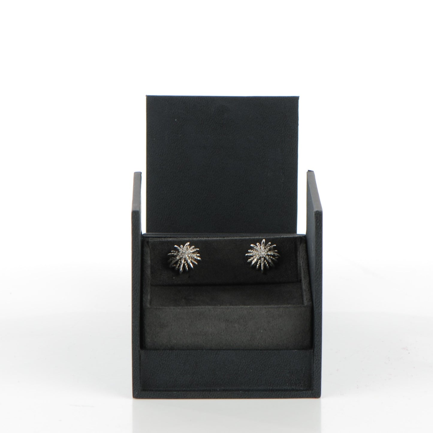 Sterling Silver Diamond 16mm Starburst Earrings