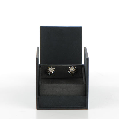 David Yurman Sterling Silver Diamond 16mm Starburst Earrings 4 of 4