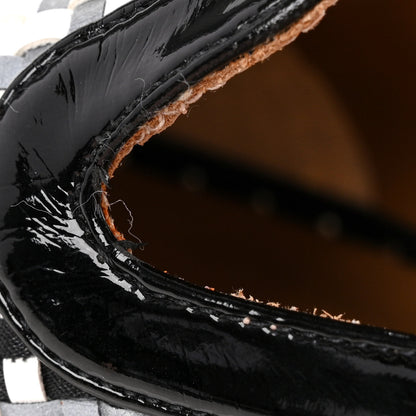 Christian Louboutin Patent Calfskin Reflective Tresse Nanou Ivy Orlato Espadrilles 39 White Black Grey 11 of 12