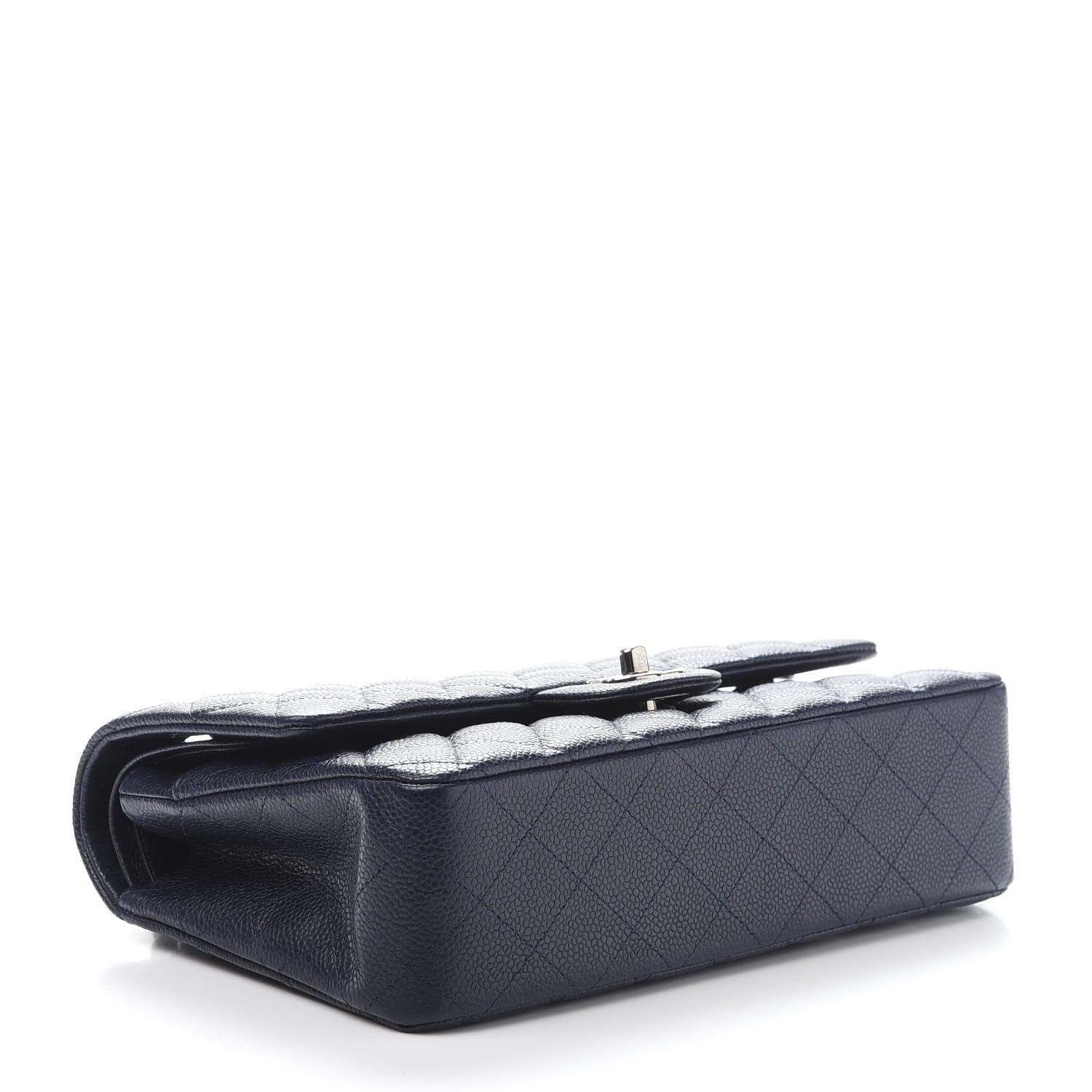 Chanel Caviar Quilted Medium Double Flap Dark Blue 4 of 10