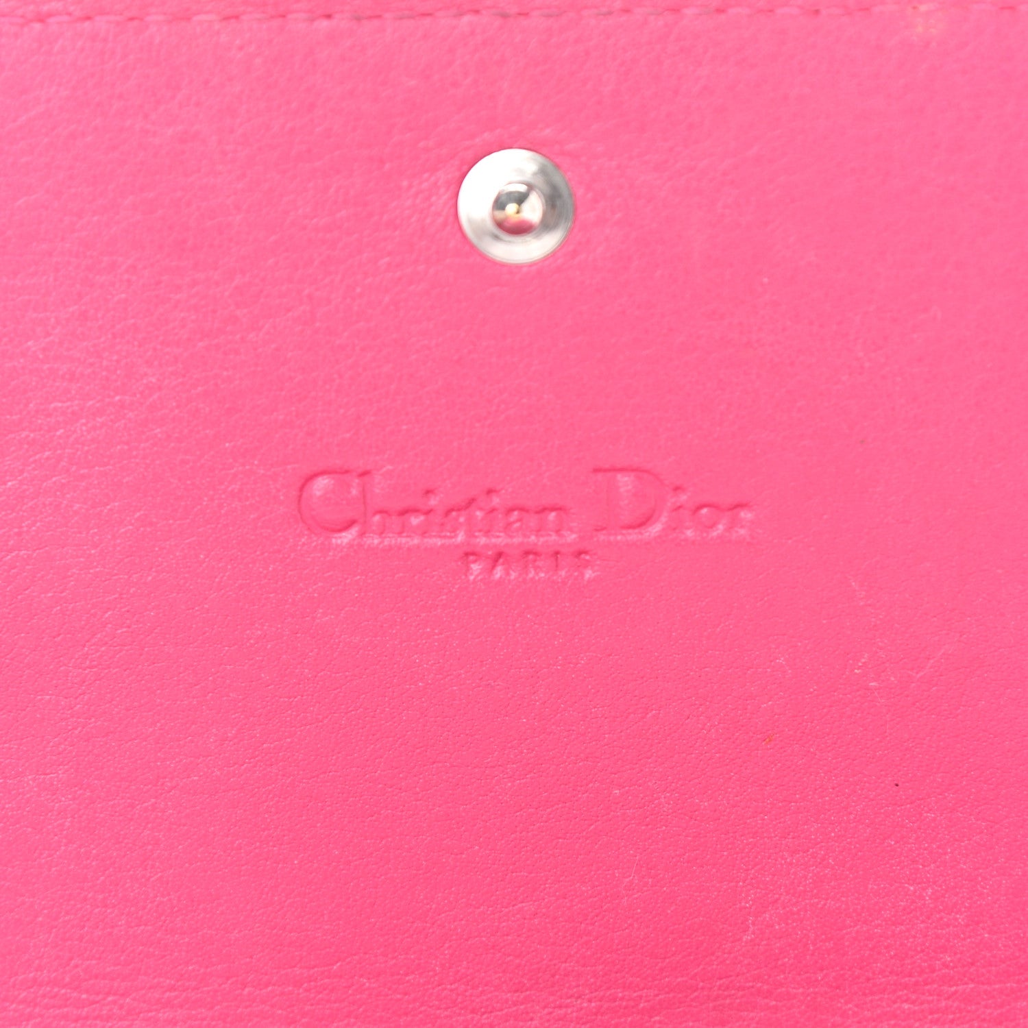 Christian Dior Patent Cannage Lady Dior Rendezvous Wallet On Chain Fuchsia 6 of 14