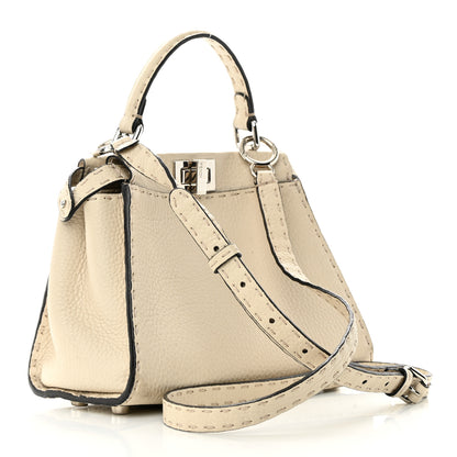 Fendi Cuoio Romano Selleria Mini Peekaboo Iconic Satchel Latte 3 of 18