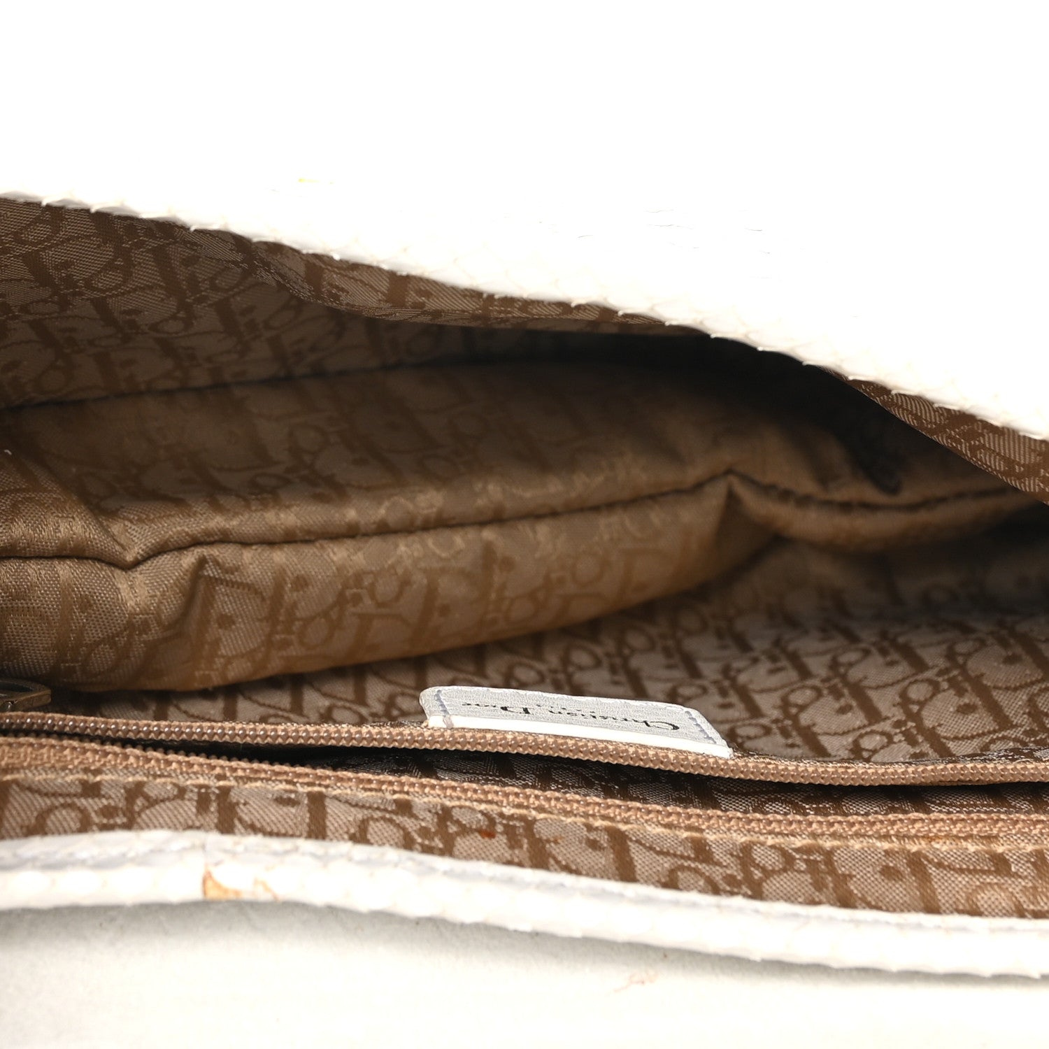 Christian Dior Snakeskin Saddle Bag White 5 of 12