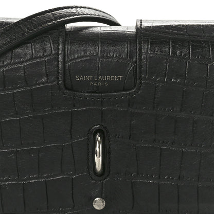 Saint Laurent Crocodile Embossed Toy Charlotte Messenger Bag Black 7 of 9