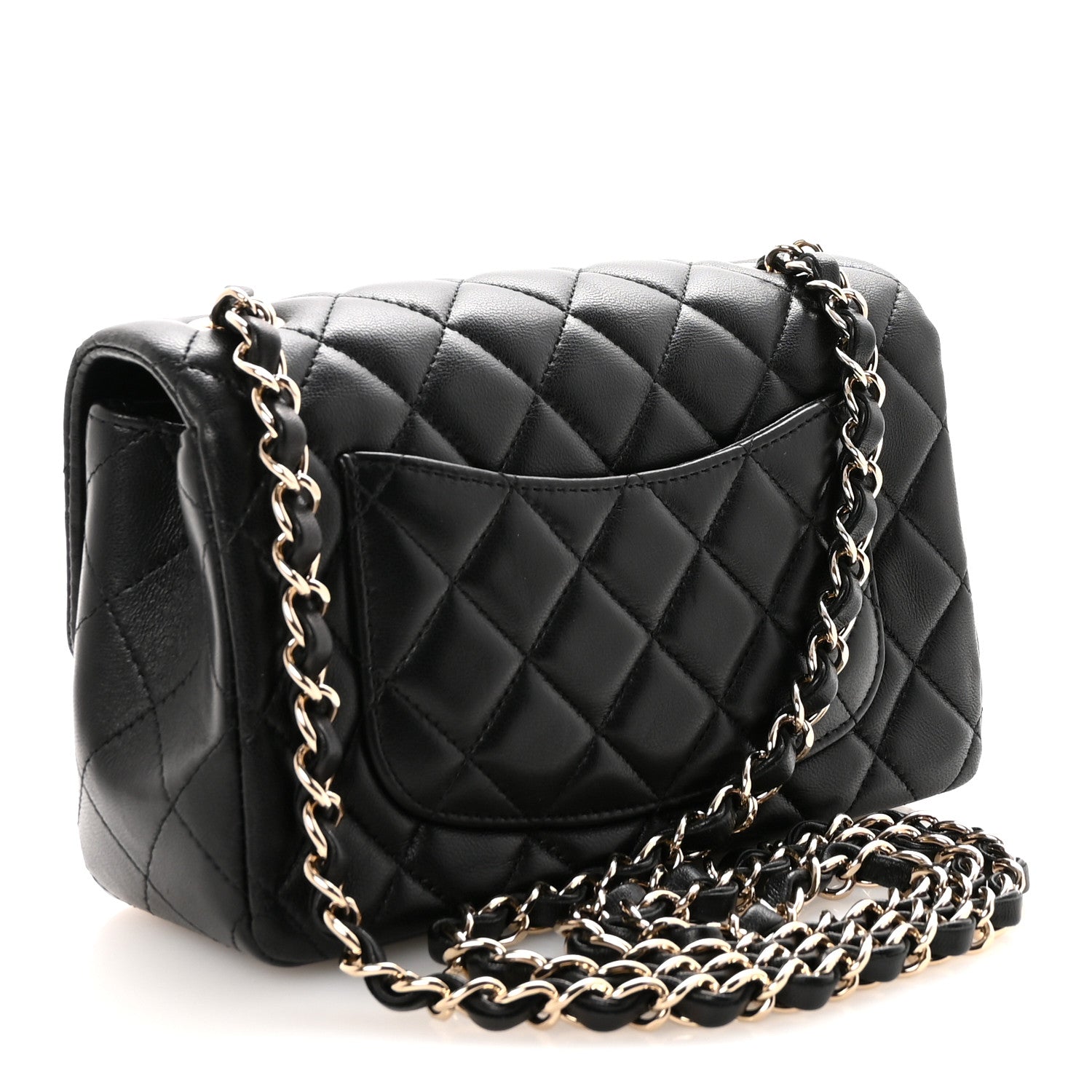 Chanel Lambskin Quilted Mini Rectangular Flap Black 3 of 10