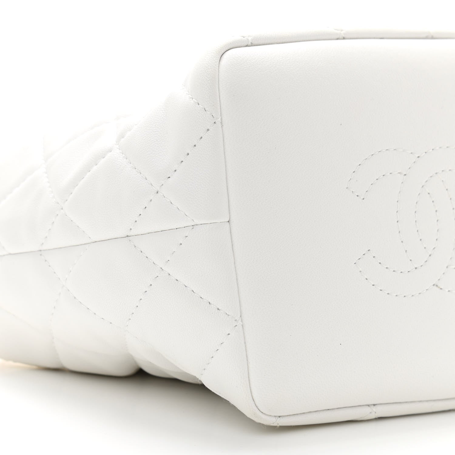 Chanel Lambskin Quilted Small Perfect Meeting Hobo White 9 of 11