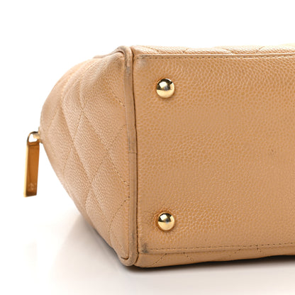 Chanel Caviar Quilted Large Bowler Bag Beige 8 of 12