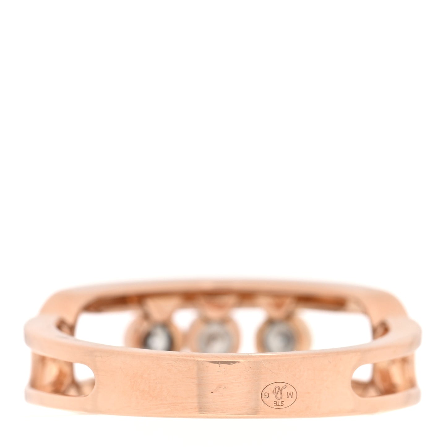18K Rose Gold Diamond Move Classique Band Ring 53 6.25