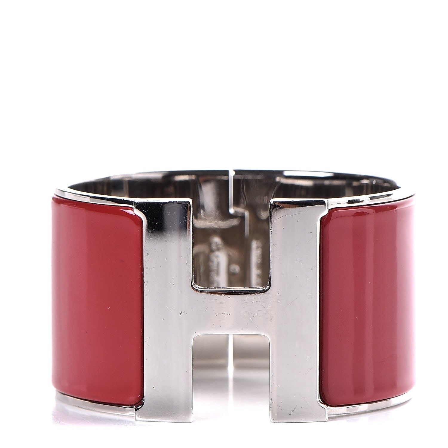 Hermes Enamel Extra Wide Clic Clac H Bracelet PM Red 1 of 5