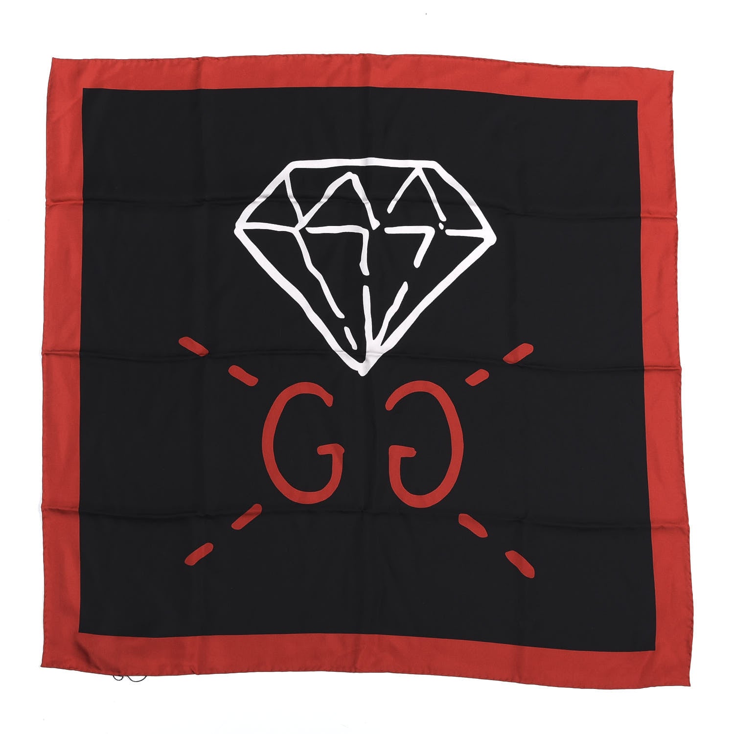 Gucci Silk GG Diamond Square Scarf Black 1 of 4