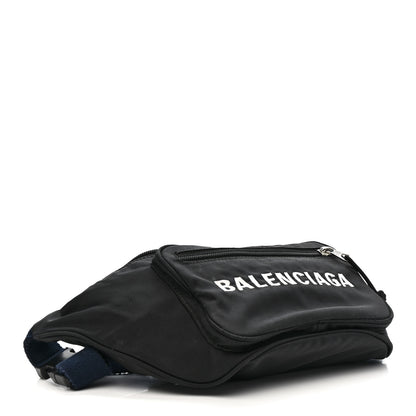 Balenciaga Recycled Sport Nylon Logo Embroidered Wheel Beltpack Black 4 of 14