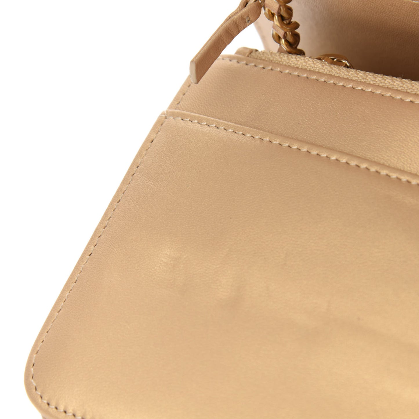 Metallic Galuchat Stingray Lambskin Boy Wallet On Chain WOC Gold