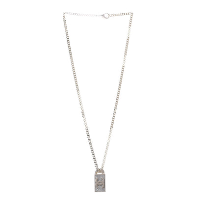 Chanel Crystal Dog Tag Charm Necklace Gold 3 of 5