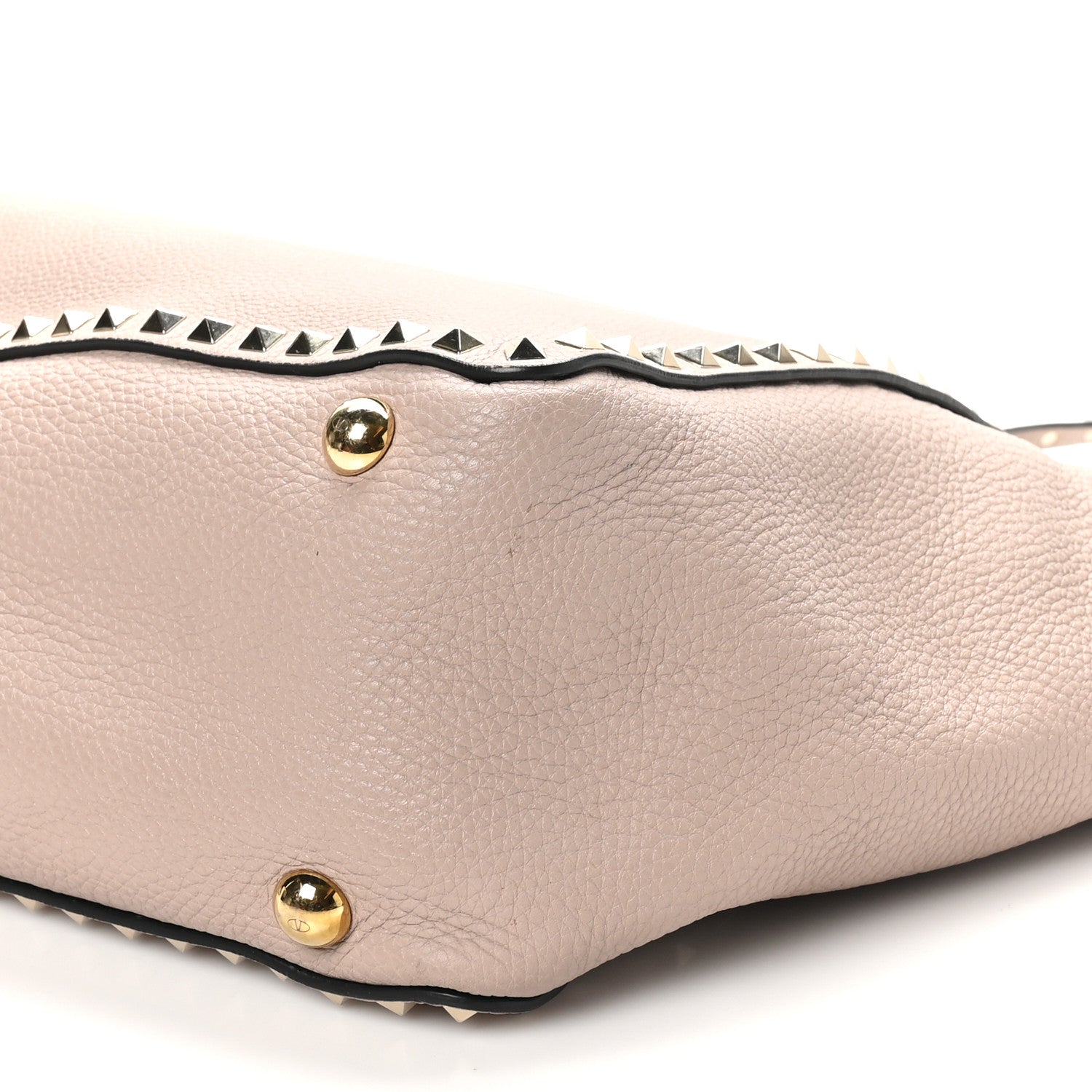 Valentino Garavani Pebbled Calfskin Medium Rockstud Tote Poudre 9 of 9