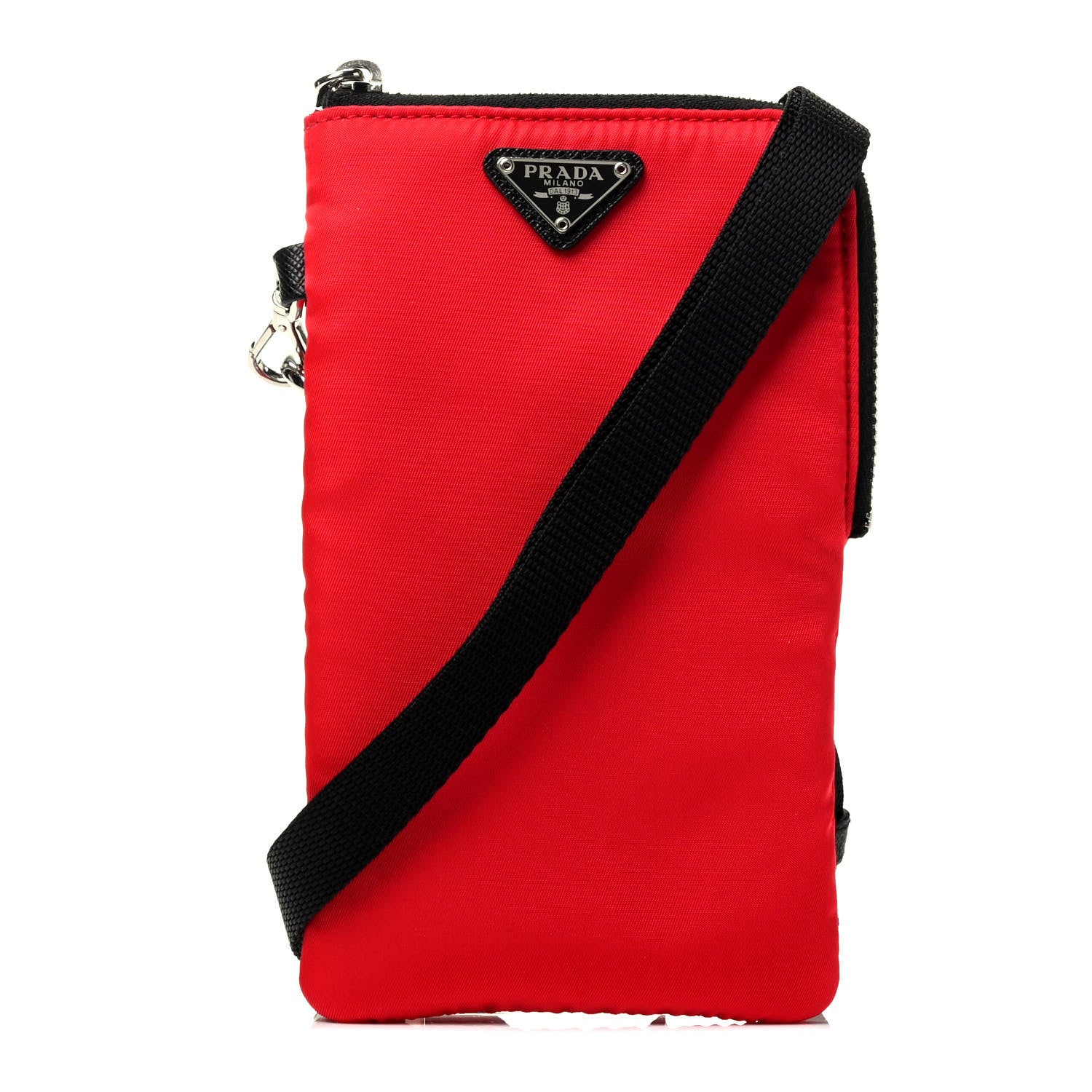 Prada Tessuto Nylon Phone Case Crossbody Rosso 1 of 8