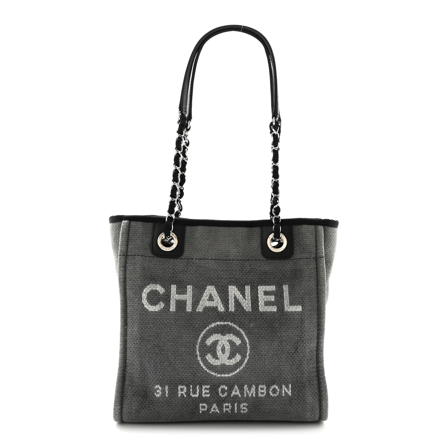 Canvas Mini Deauville Tote Dark Grey