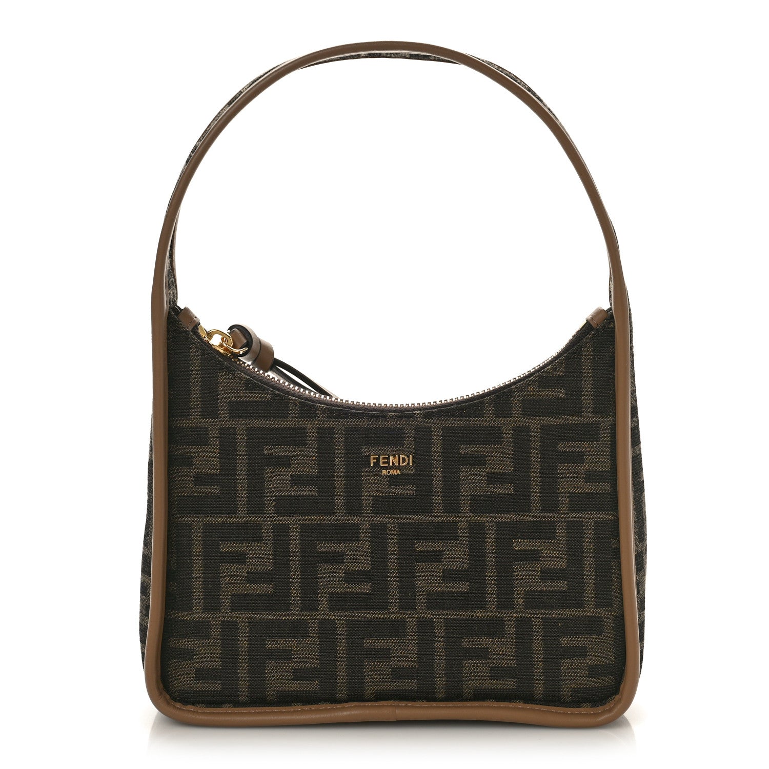 Fendi Fabric Jacquard Vitello Grace FF 1974 Mini Fendessence Shoulder Bag Tobacco Moro Ebano 1 of 8