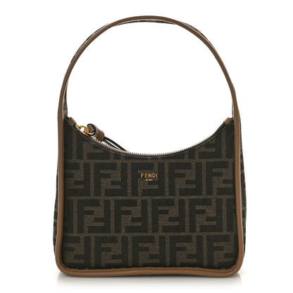 Fendi Fabric Jacquard Vitello Grace FF 1974 Mini Fendessence Shoulder Bag Tobacco Moro Ebano 1 of 8