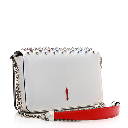 Christian Louboutin Metallic Calfskin Spiked Zoompouch Crossbody Snow Silver 3 of 10