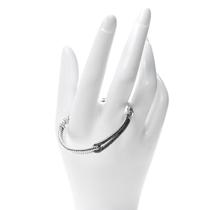 David Yurman Sterling Silver Black Diamond 7mm Petite Pave Single Loop Labyrinth Bracelet 2 of 5