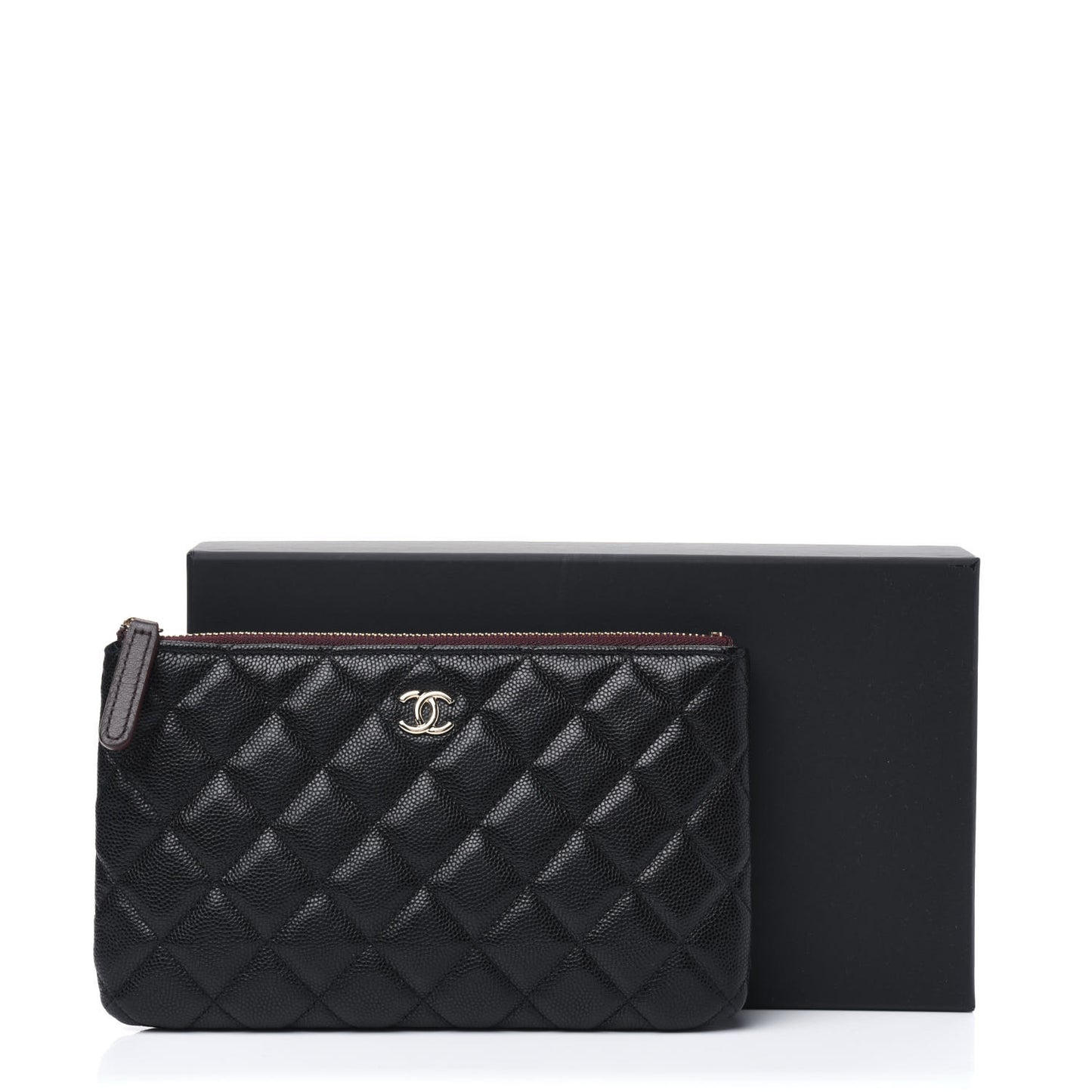 Caviar Quilted Cosmetic Case Black