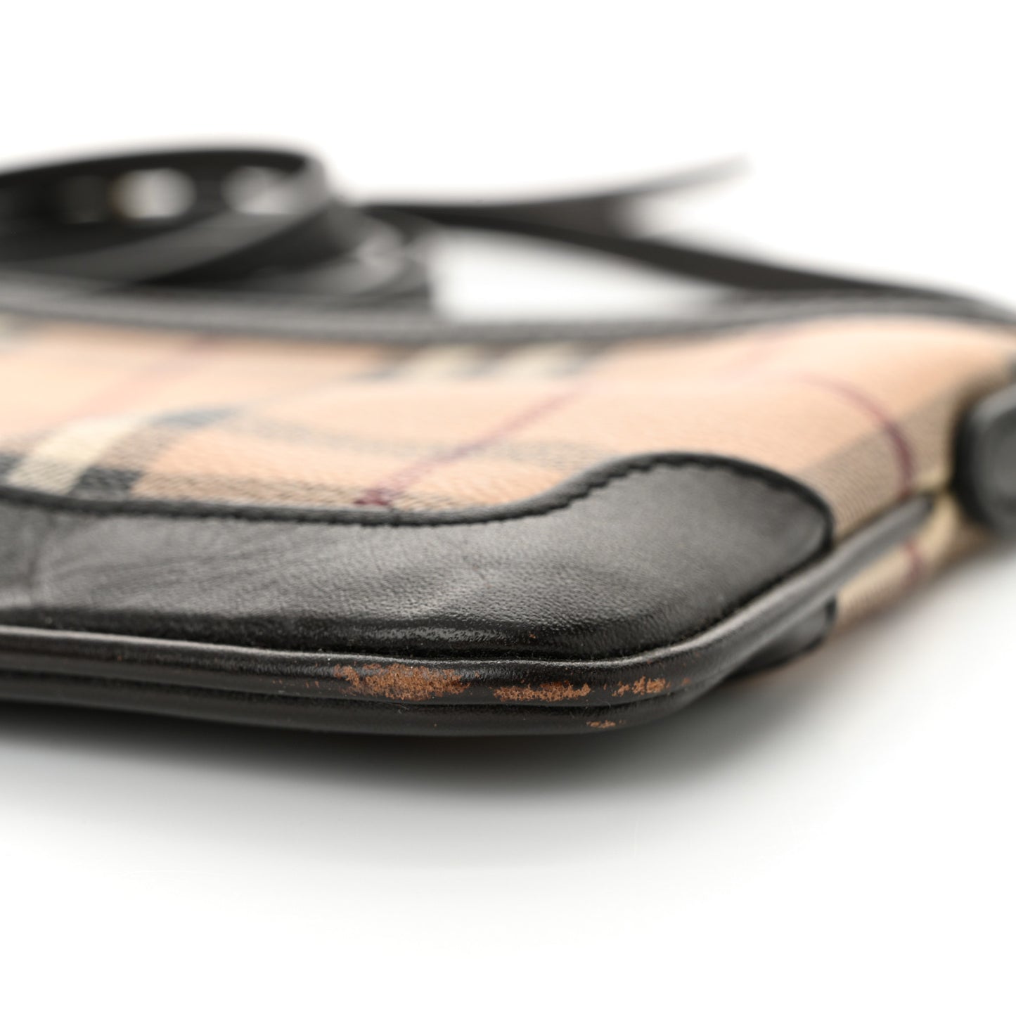 Haymarket Check Small Peyton Crossbody Clutch Bag Chocolate