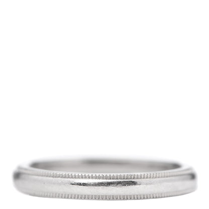 Tiffany Platinum 3mm Milgrain Wedding Band Ring 56 7.5 3 of 4