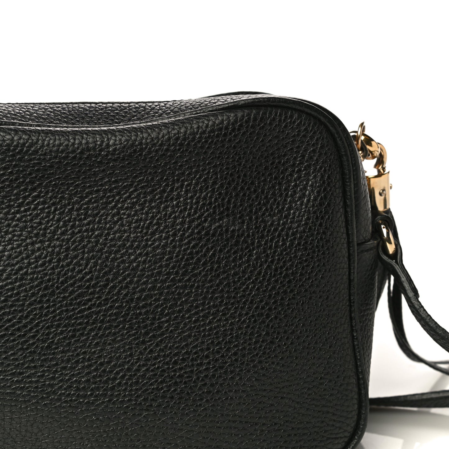 Pebbled Calfskin Small Soho Disco Bag Black
