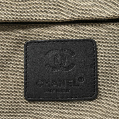 Chanel Washed Toile Calfskin Quilted Trolley Beige Black 6 of 13