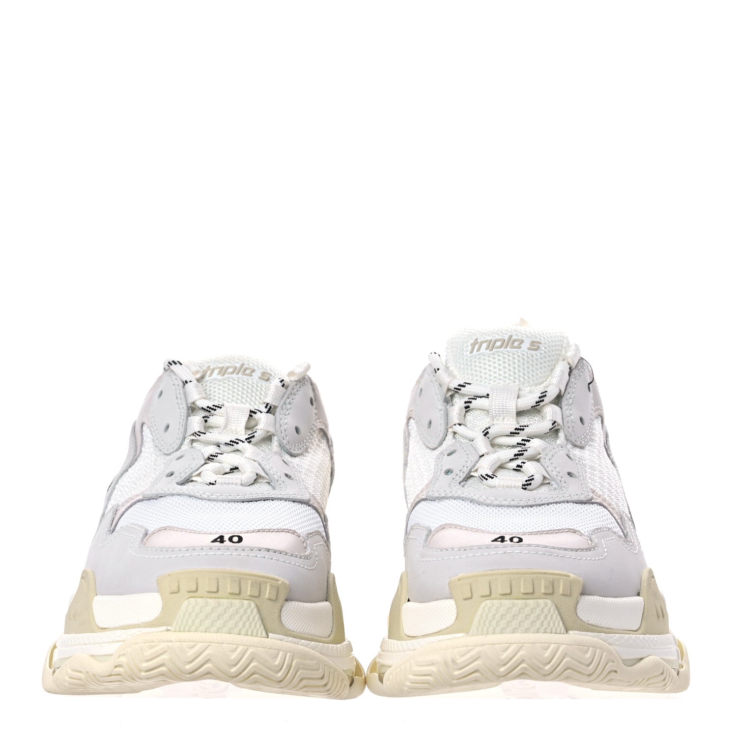 Balenciaga Fabric Mesh Womens Triple S Sneakers 40 White 2 of 12