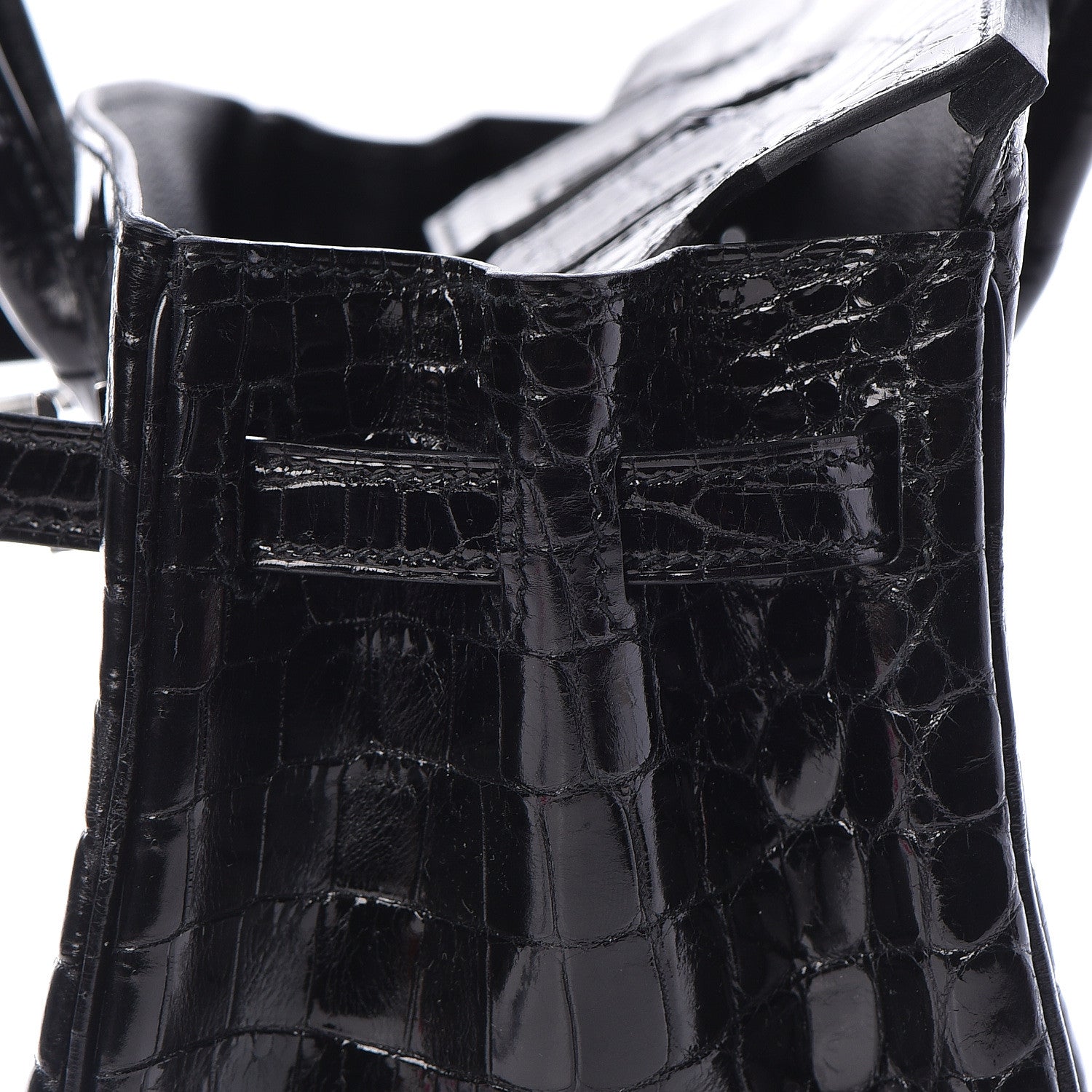 Hermes Shiny Niloticus Crocodile Birkin 25 Black 14 of 36