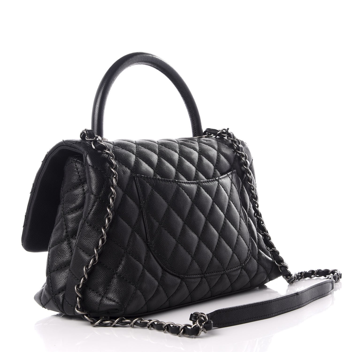 Chanel Caviar Quilted Small Coco Handle Flap Black 2 of 7