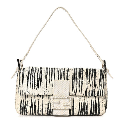 Fendi Snakeskin Baguette Black White 1 of 9