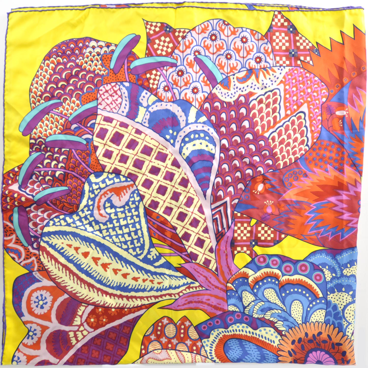 Hermes Silk Fleurs d Indiennes Shawl GM 140 3 of 11