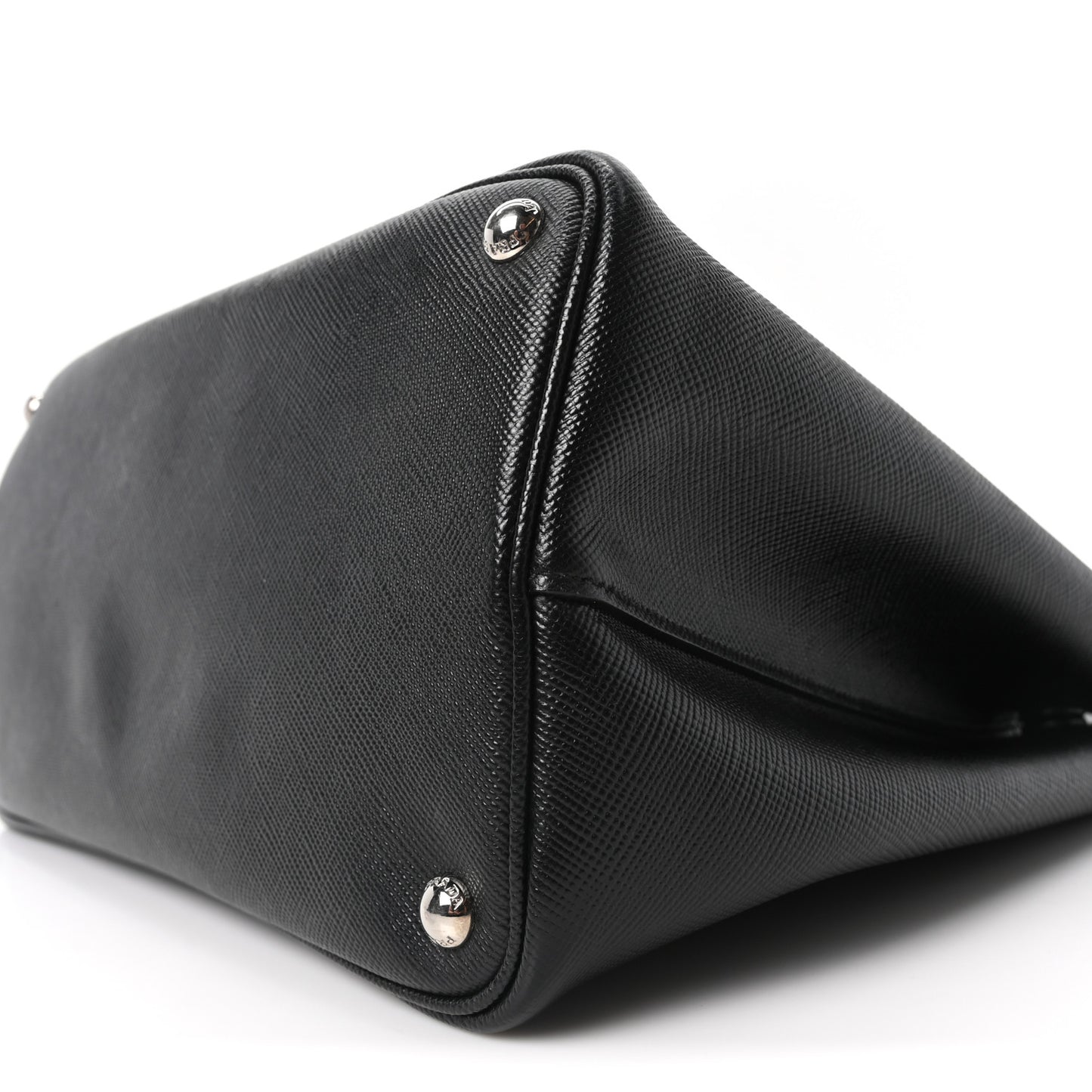 Saffiano Cuir Medium Double Handle Tote Black