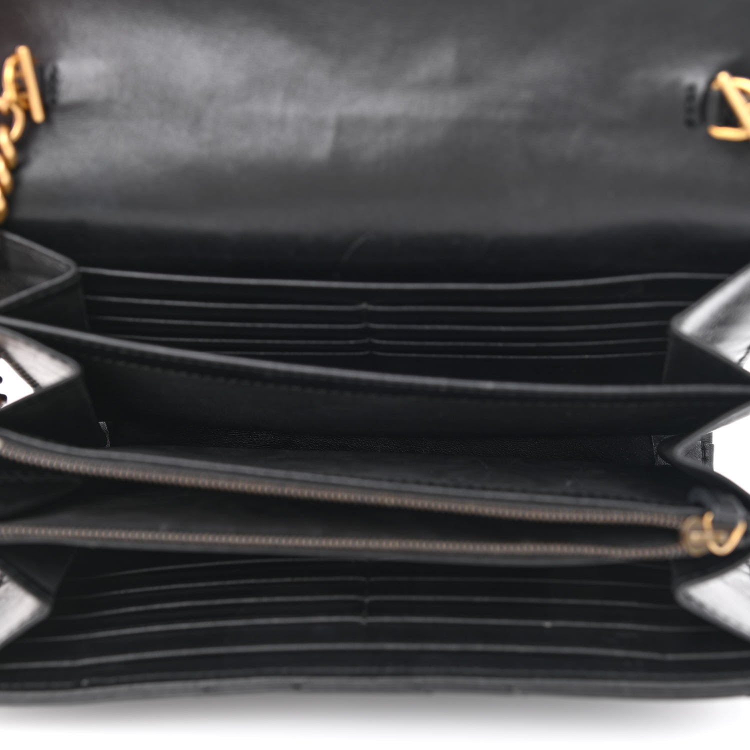 Gucci Calfskin Matelasse GG Marmont Chain Wallet Black 5 of 13