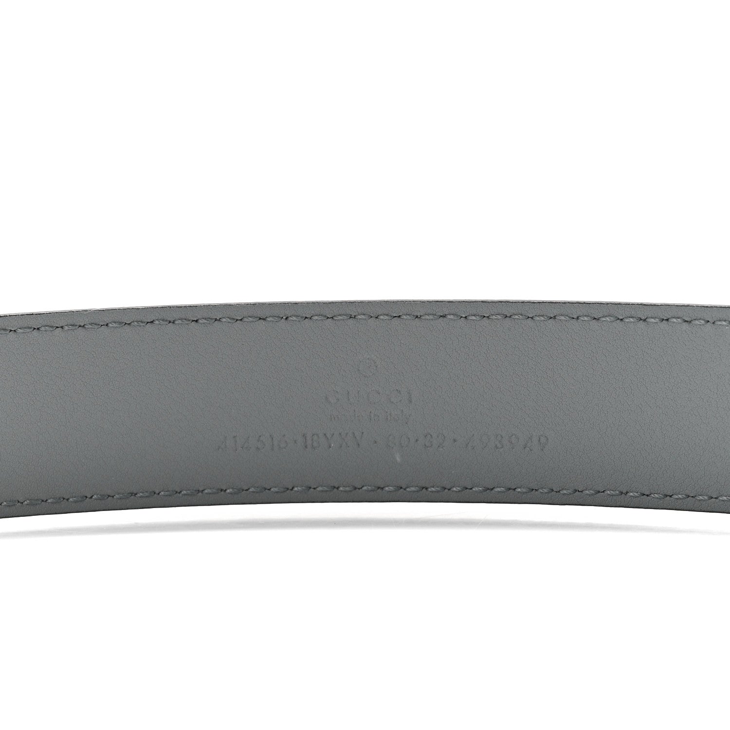 Gucci Azalea Calfskin Enamel Monochrome Double G 30mm Belt 80 32 Deep Grey 4 of 5