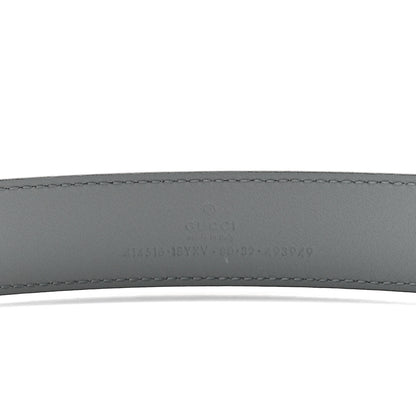 Gucci Azalea Calfskin Enamel Monochrome Double G 30mm Belt 80 32 Deep Grey 4 of 5