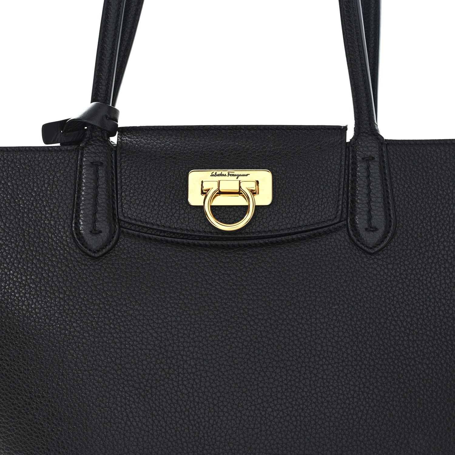 Salvatore Ferragamo Calfskin Travel Tote Black 8 of 10