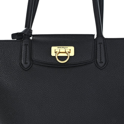 Salvatore Ferragamo Calfskin Travel Tote Black 8 of 10