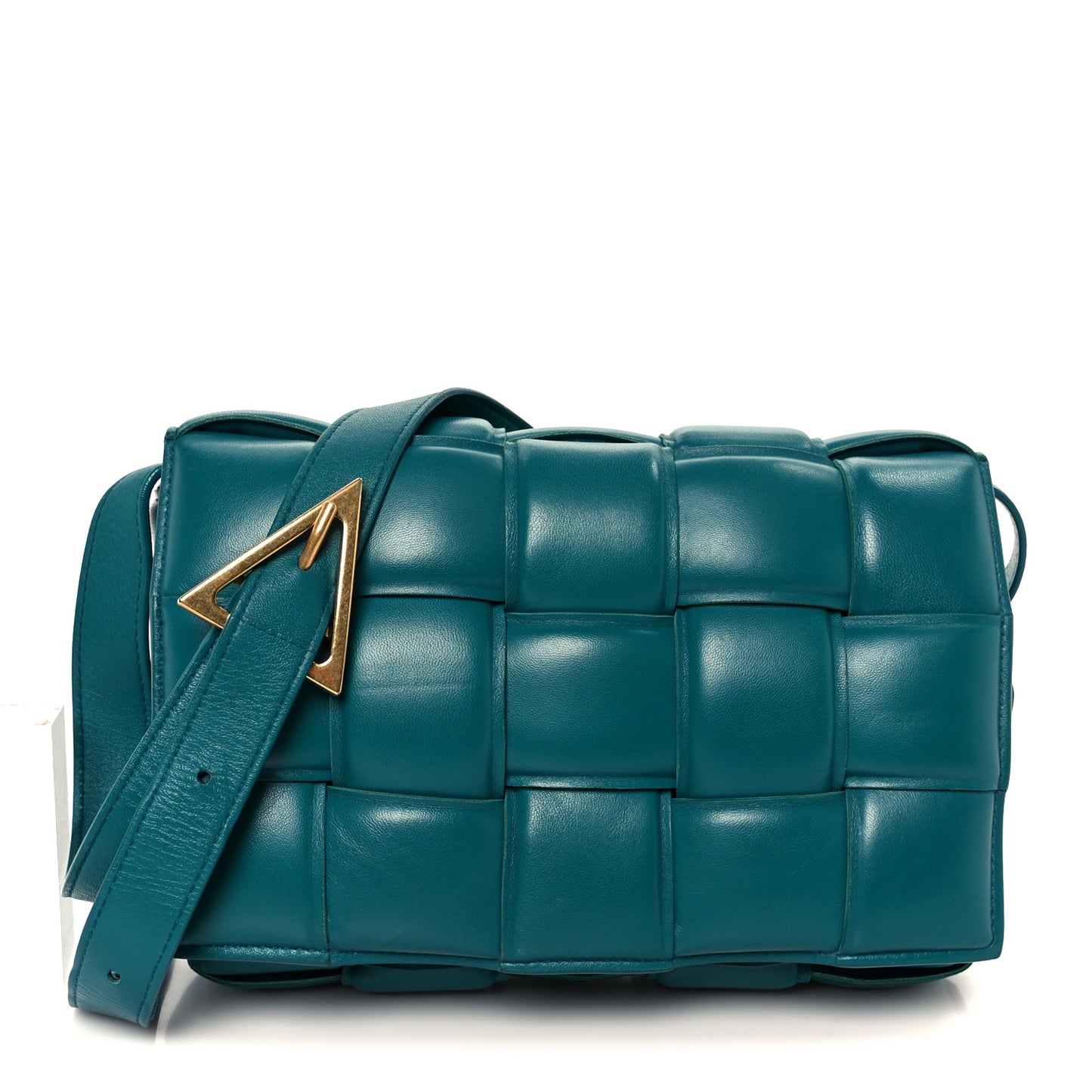 Nappa Maxi Intreccio Padded Cassette Crossbody Bag Mallard