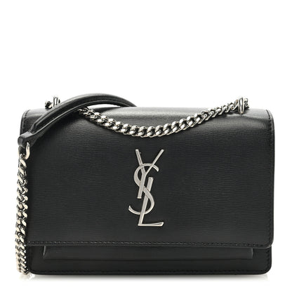 Saint Laurent Calfskin Monogram Sunset Chain Wallet Black 1 of 8
