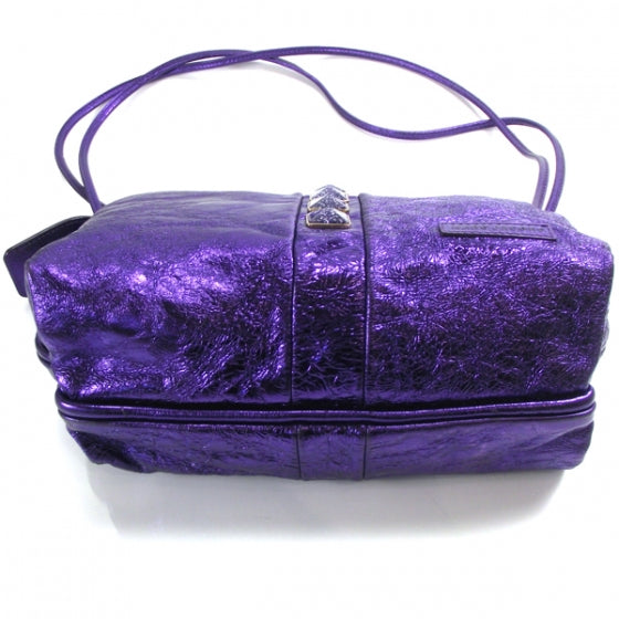 Leather O.O.C Shoulder Bag Metallic Violet