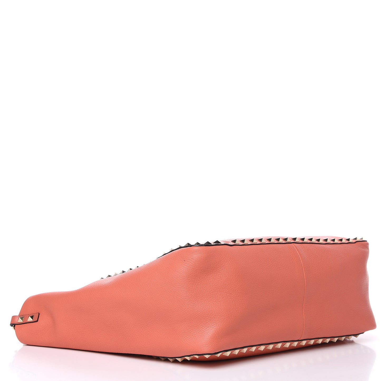 Pebbled Calfskin Medium Rockstud Reversible Tote Light Cuir Coral